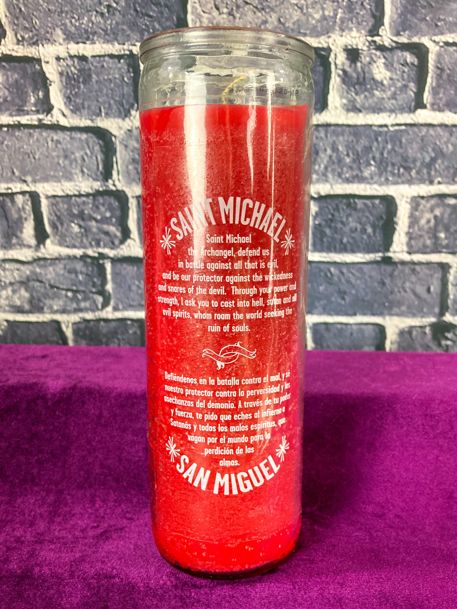Saint Michael 7-Day Glass Candle - Image 2